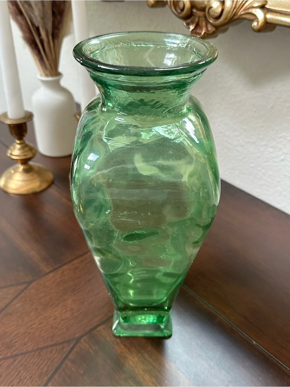 Green Glass Decorative Vase - Home Accents